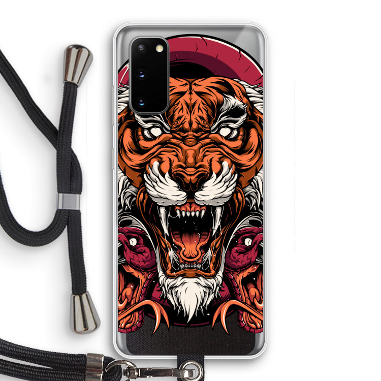 Tiger and Rattlesnakes: Samsung Galaxy S20 Transparant Hoesje met koord
