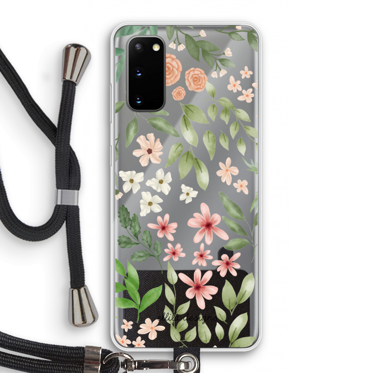 Botanical sweet flower heaven: Samsung Galaxy S20 Transparant Hoesje met koord
