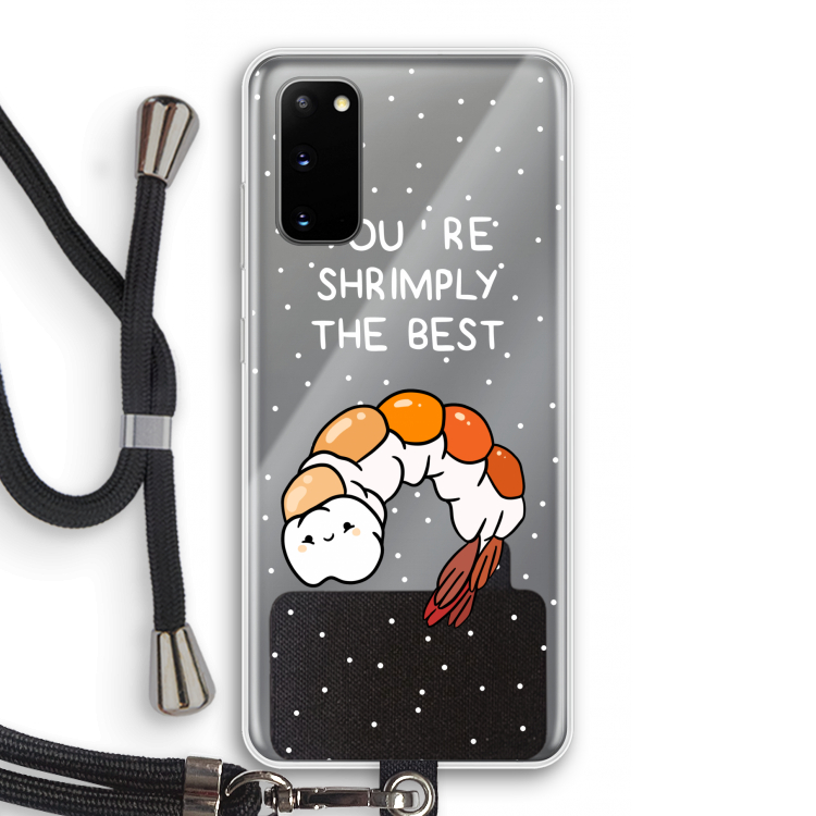 You're Shrimply The Best: Samsung Galaxy S20 Transparant Hoesje met koord