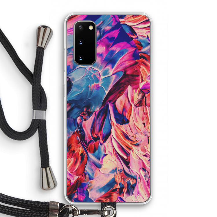 Pink Orchard: Samsung Galaxy S20 Transparant Hoesje met koord