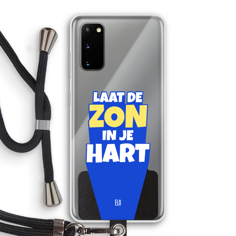 Laat de zon in je hart: Samsung Galaxy S20 Transparant Hoesje met koord