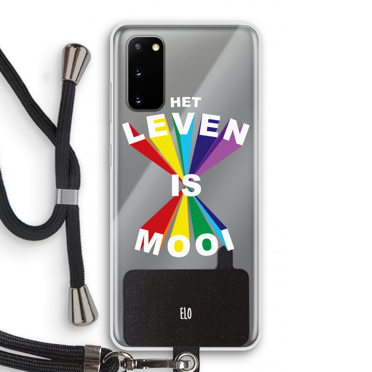 Het Leven Is Mooi: Samsung Galaxy S20 Transparant Hoesje met koord