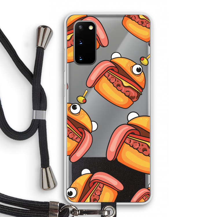 Hamburger: Samsung Galaxy S20 Transparant Hoesje met koord