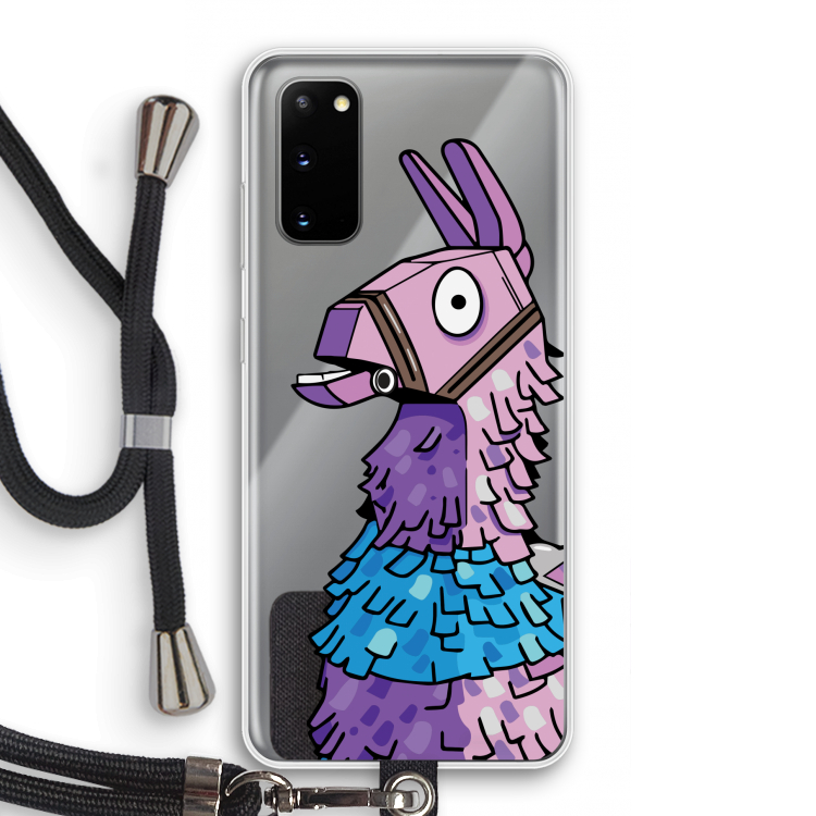 Lama: Samsung Galaxy S20 Transparant Hoesje met koord