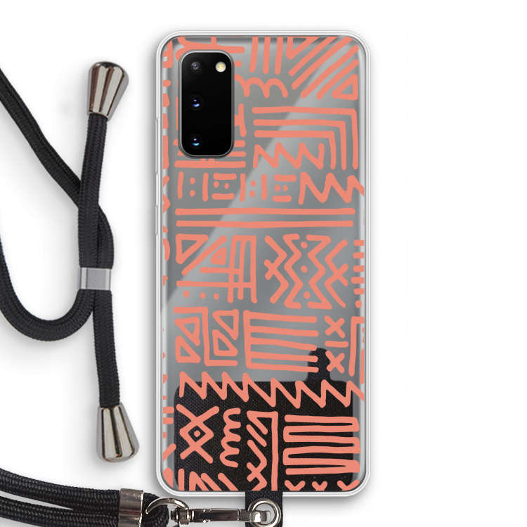 Marrakech Pink: Samsung Galaxy S20 Transparant Hoesje met koord