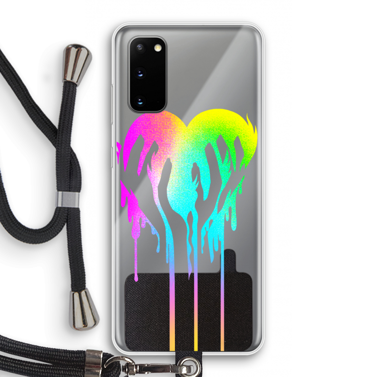 Hold My Heart: Samsung Galaxy S20 Transparant Hoesje met koord