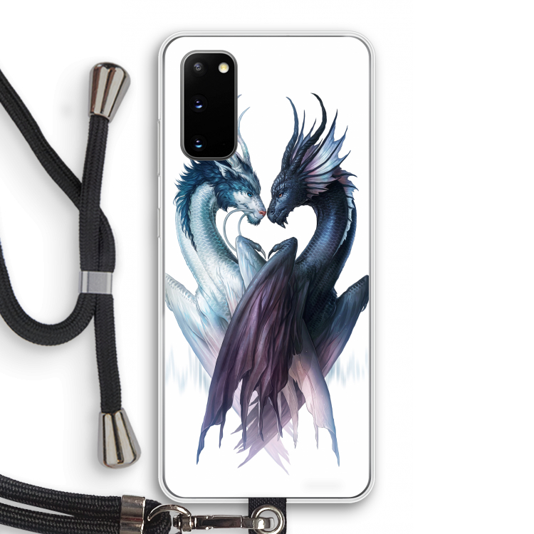 Yin Yang Dragons: Samsung Galaxy S20 Transparant Hoesje met koord