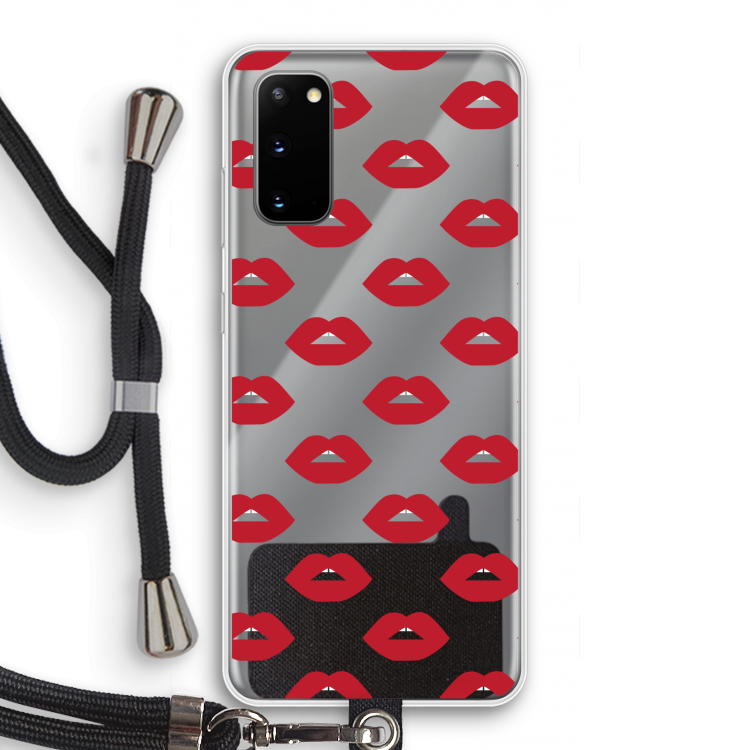 Lips: Samsung Galaxy S20 Transparant Hoesje met koord