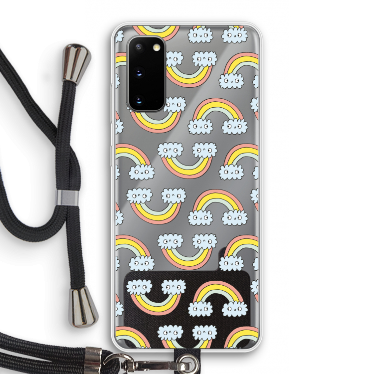 Regenboog: Samsung Galaxy S20 Transparant Hoesje met koord