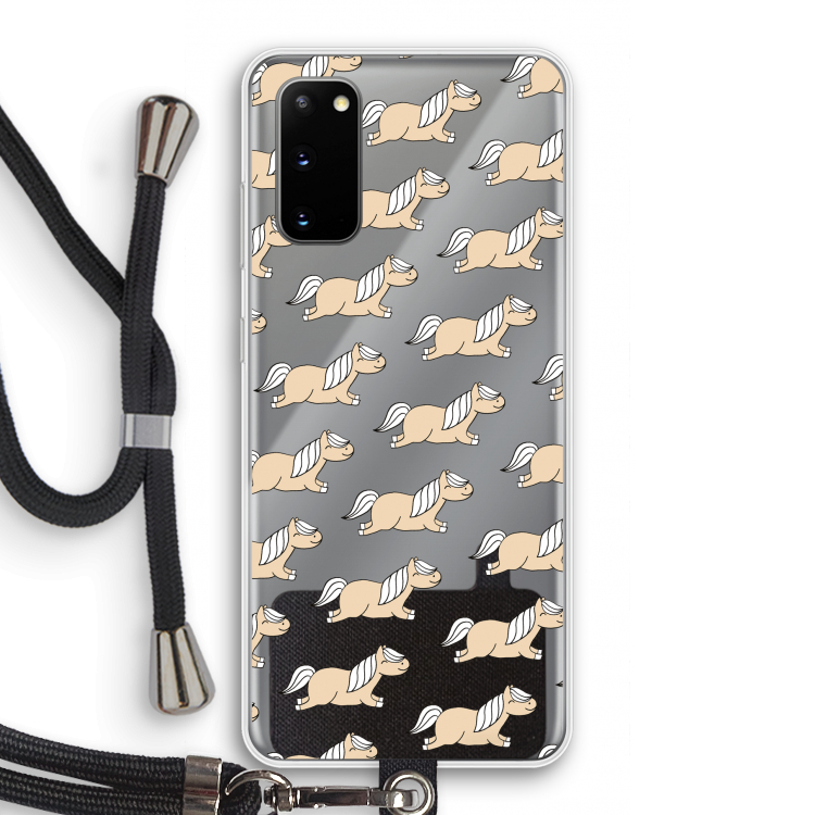 Ponys: Samsung Galaxy S20 Transparant Hoesje met koord