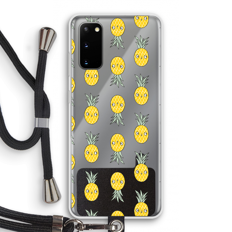 Ananas: Samsung Galaxy S20 Transparant Hoesje met koord