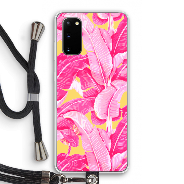 Pink Banana: Samsung Galaxy S20 Transparant Hoesje met koord