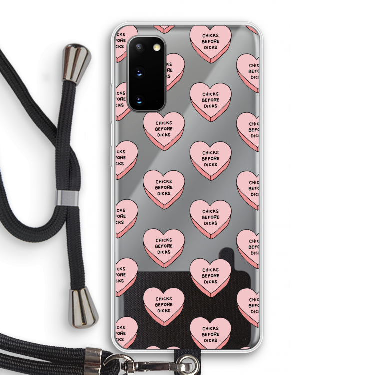 Chicks before dicks: Samsung Galaxy S20 Transparant Hoesje met koord