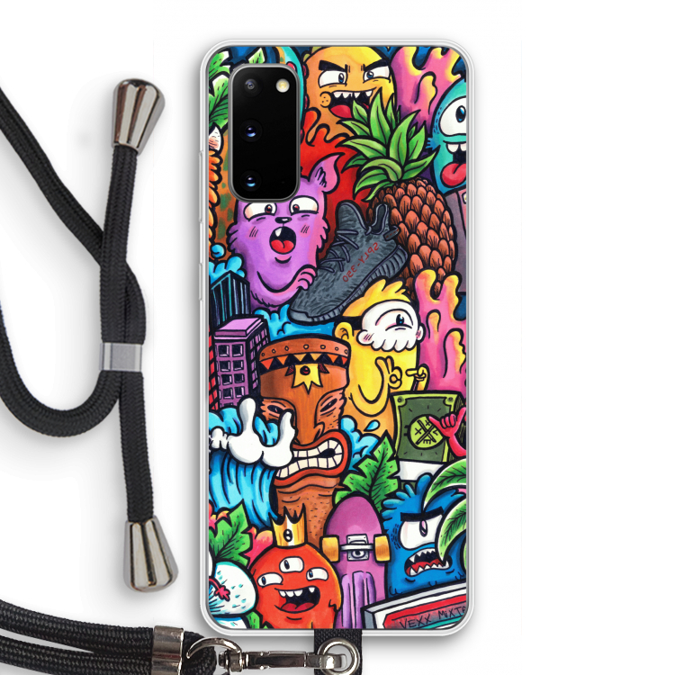 Vexx Mixtape: Samsung Galaxy S20 Transparant Hoesje met koord