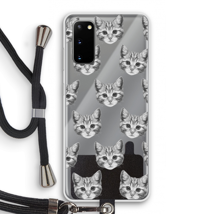 Kitten: Samsung Galaxy S20 Transparant Hoesje met koord