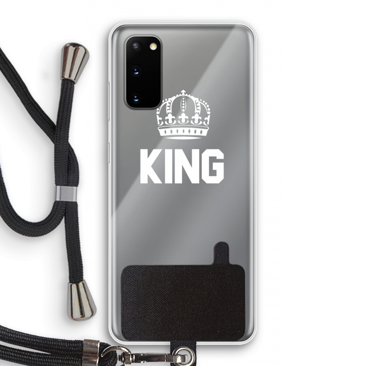 King zwart: Samsung Galaxy S20 Transparant Hoesje met koord
