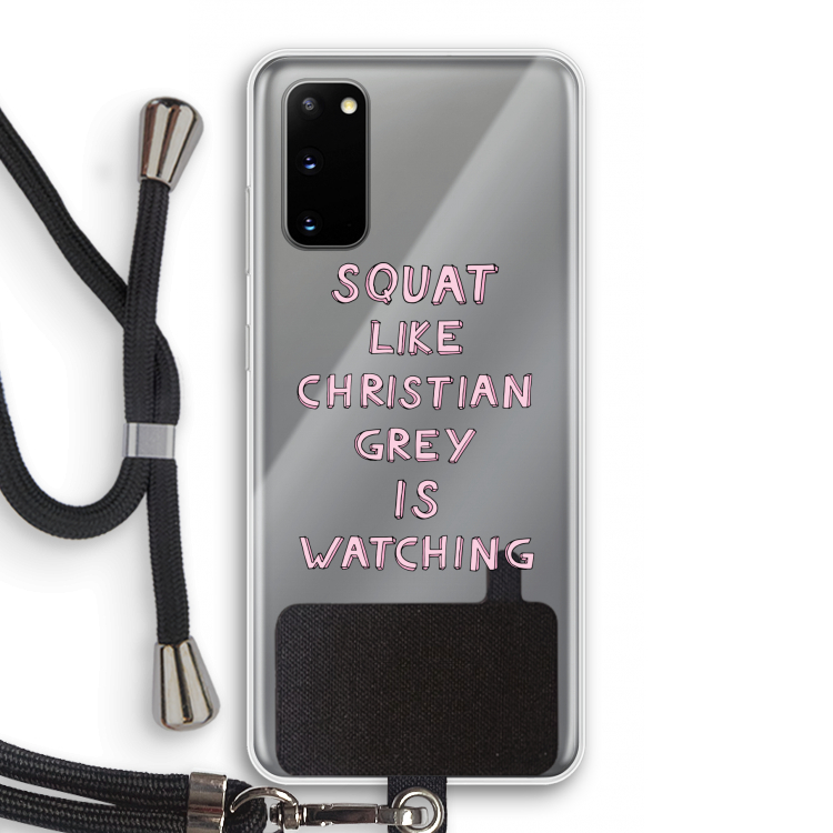 Christian Grey: Samsung Galaxy S20 Transparant Hoesje met koord
