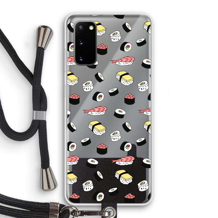 Sushi time: Samsung Galaxy S20 Transparant Hoesje met koord