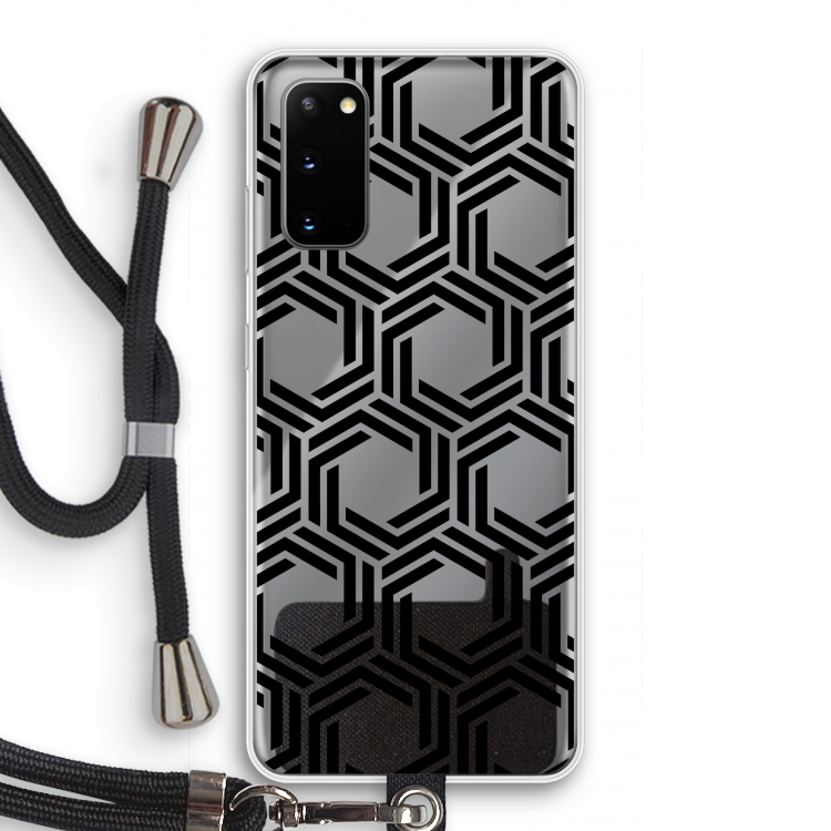 Geometrisch patroon: Samsung Galaxy S20 Transparant Hoesje met koord
