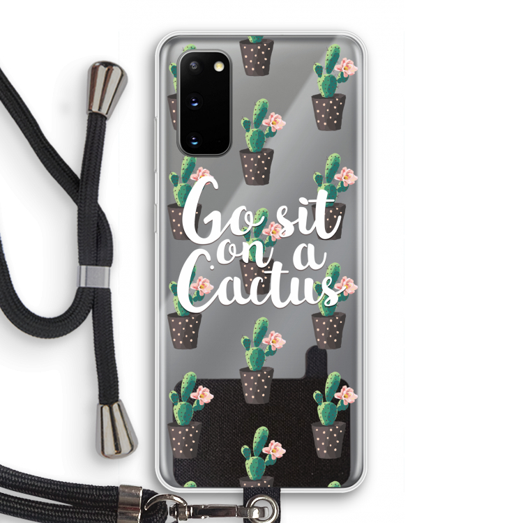 Cactus quote: Samsung Galaxy S20 Transparant Hoesje met koord