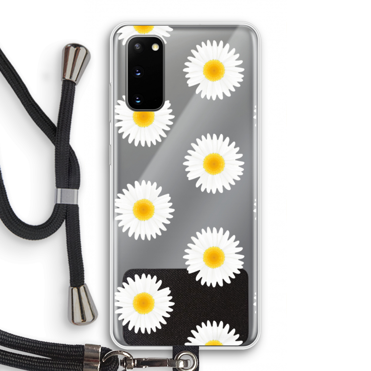 Margrietjes: Samsung Galaxy S20 Transparant Hoesje met koord