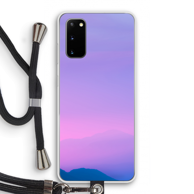 Sunset pastel: Samsung Galaxy S20 Transparant Hoesje met koord