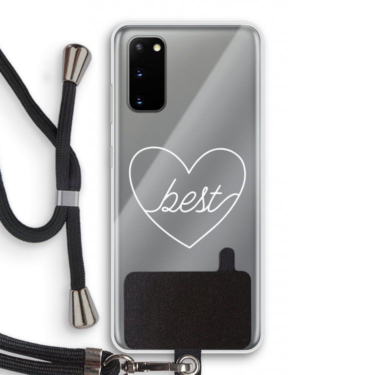 Best heart pastel: Samsung Galaxy S20 Transparant Hoesje met koord