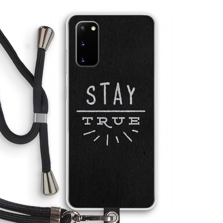 Stay true: Samsung Galaxy S20 Transparant Hoesje met koord
