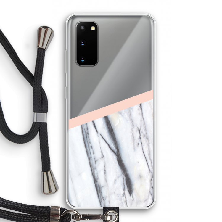 A touch of peach: Samsung Galaxy S20 Transparant Hoesje met koord