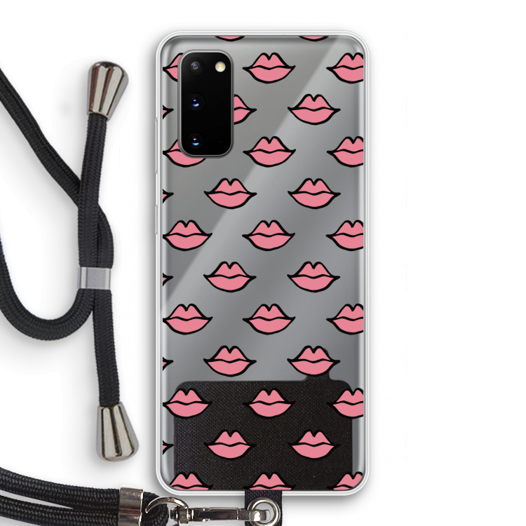 Lipjes: Samsung Galaxy S20 Transparant Hoesje met koord