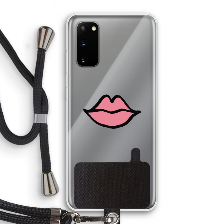 Kusje: Samsung Galaxy S20 Transparant Hoesje met koord