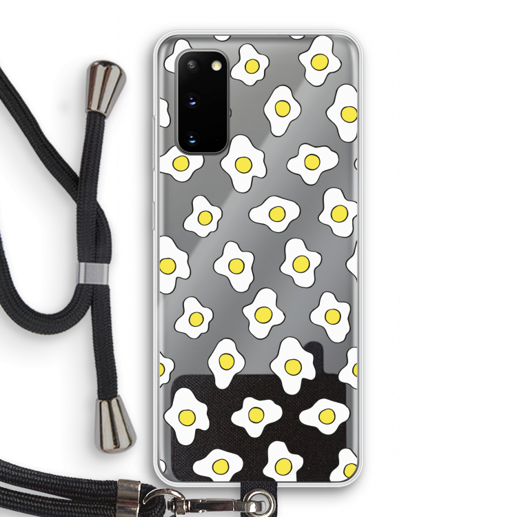 Spiegeleitjes: Samsung Galaxy S20 Transparant Hoesje met koord