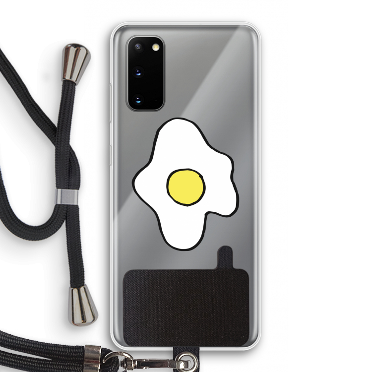 Spiegelei: Samsung Galaxy S20 Transparant Hoesje met koord