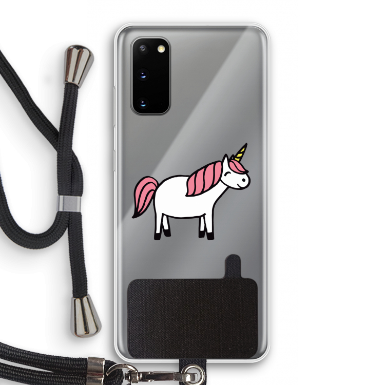 Eenhoorn: Samsung Galaxy S20 Transparant Hoesje met koord