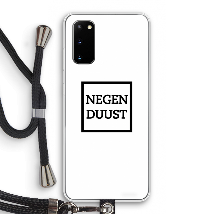 Negenduust vierkant: Samsung Galaxy S20 Transparant Hoesje met koord