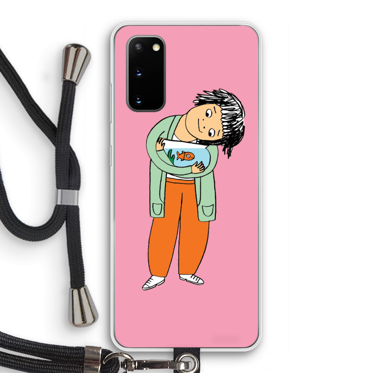 Visknuffel: Samsung Galaxy S20 Transparant Hoesje met koord