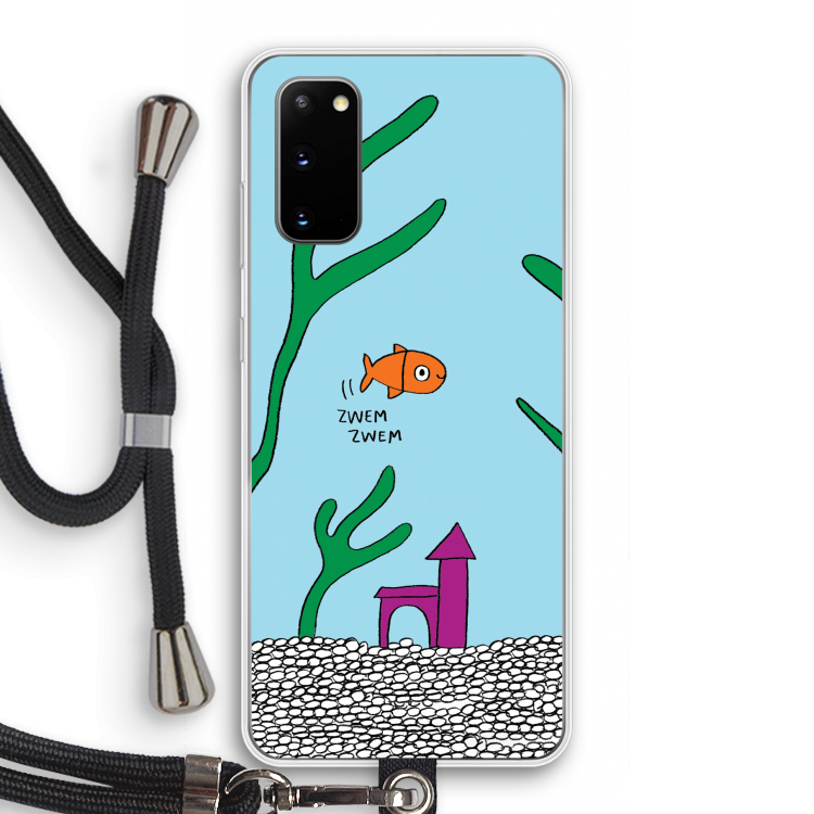Aquarium: Samsung Galaxy S20 Transparant Hoesje met koord