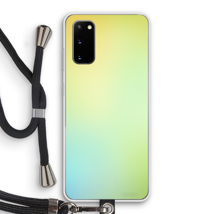 Minty mist pastel: Samsung Galaxy S20 Transparant Hoesje met koord