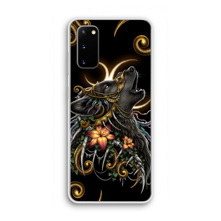 Huilende Wolf: Samsung Galaxy S20 Transparant Hoesje