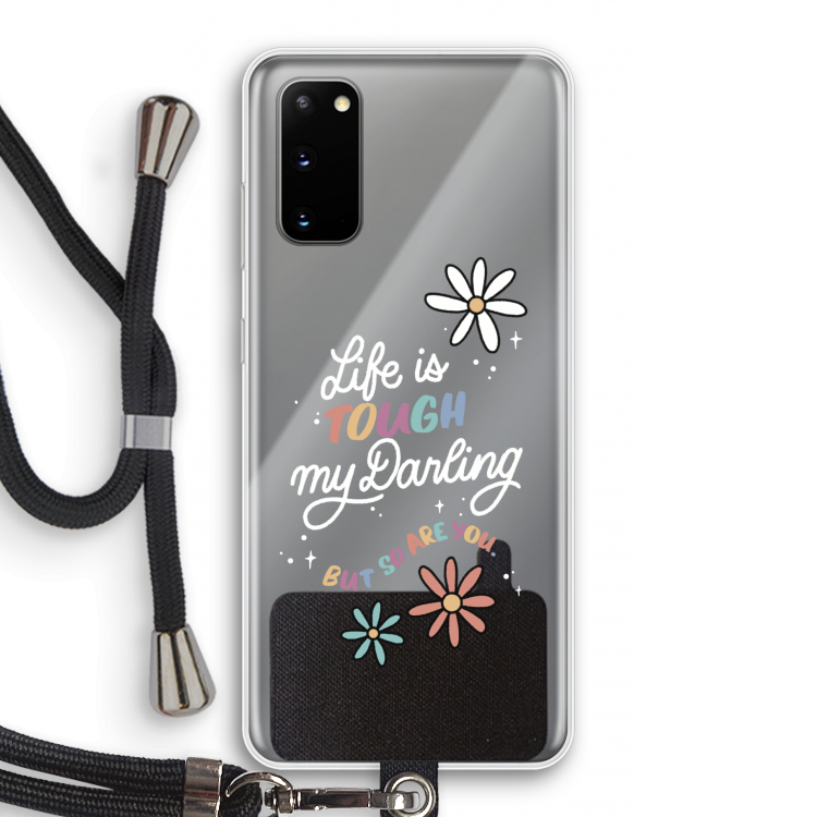 Tough Life: Samsung Galaxy S20 Transparant Hoesje met koord