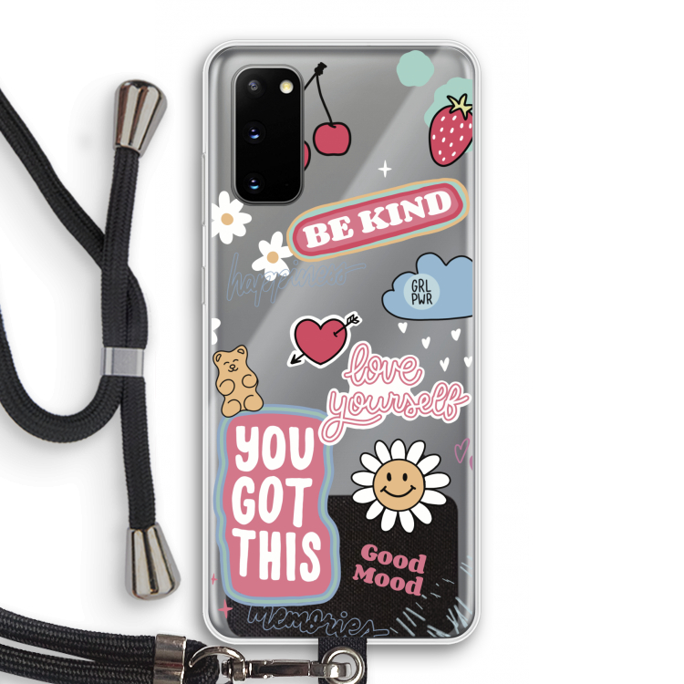 Positivity: Samsung Galaxy S20 Transparant Hoesje met koord