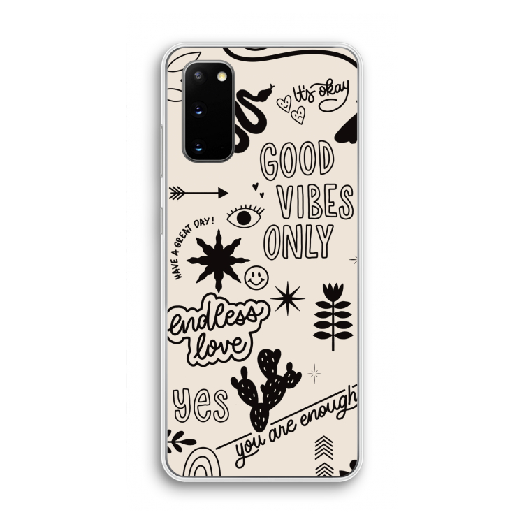 Good vibes: Samsung Galaxy S20 Transparant Hoesje