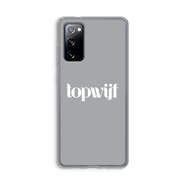 Topwijf Grijs Wit: Samsung Galaxy S20 FE / S20 FE 5G Transparant Hoesje