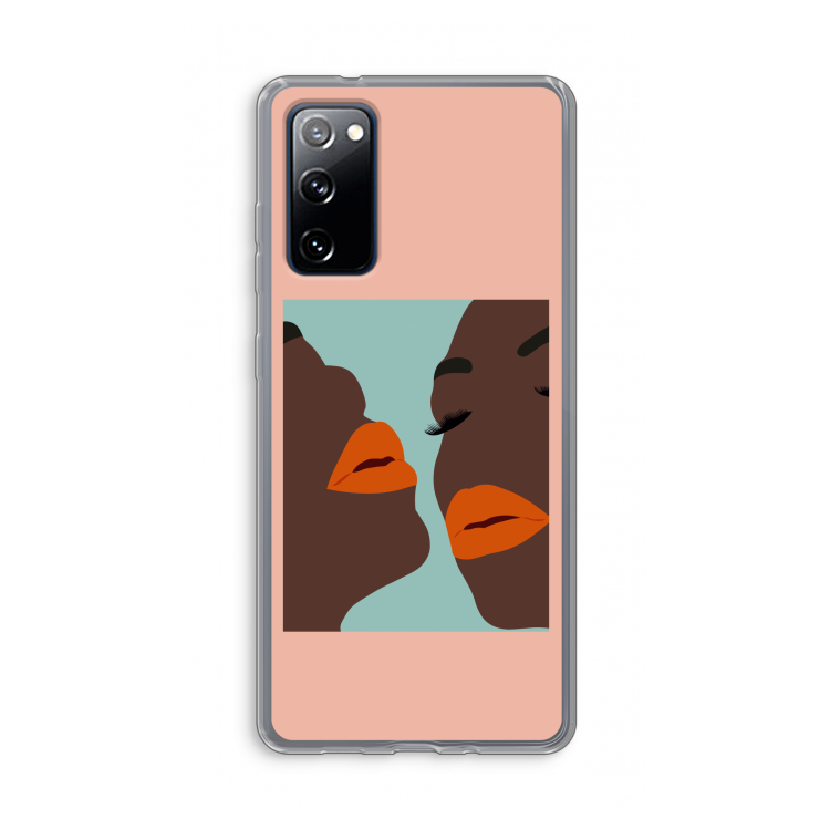 Orange lips: Samsung Galaxy S20 FE / S20 FE 5G Transparant Hoesje