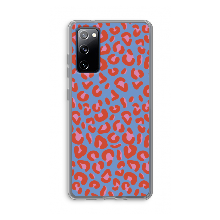 Leopard blue: Samsung Galaxy S20 FE / S20 FE 5G Transparant Hoesje