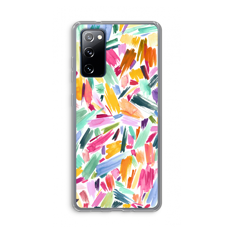 Watercolor Brushstrokes: Samsung Galaxy S20 FE / S20 FE 5G Transparant Hoesje