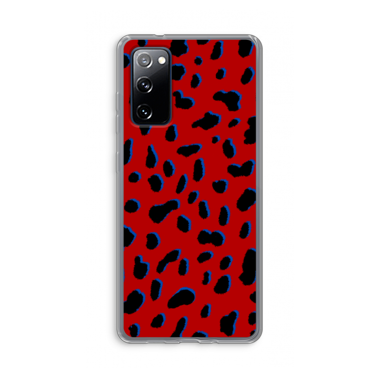 Red Leopard: Samsung Galaxy S20 FE / S20 FE 5G Transparant Hoesje