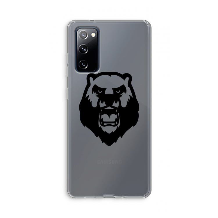 Angry Bear (black): Samsung Galaxy S20 FE / S20 FE 5G Transparant Hoesje