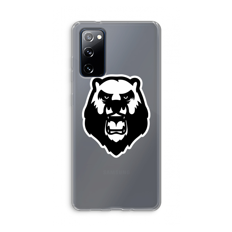 Angry Bear (white): Samsung Galaxy S20 FE / S20 FE 5G Transparant Hoesje