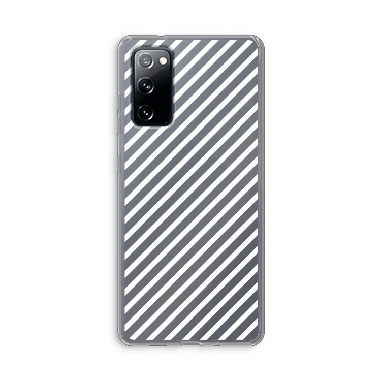 Strepen zwart-wit: Samsung Galaxy S20 FE / S20 FE 5G Transparant Hoesje